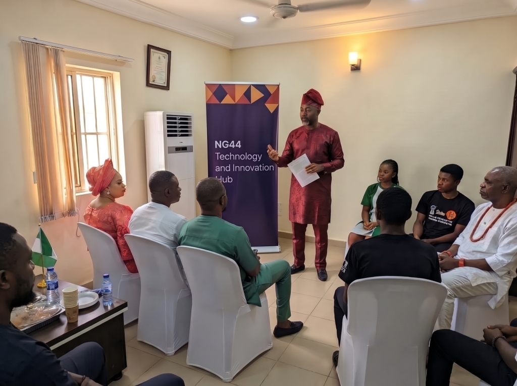Team gathered for the opening of the hub in Benin City